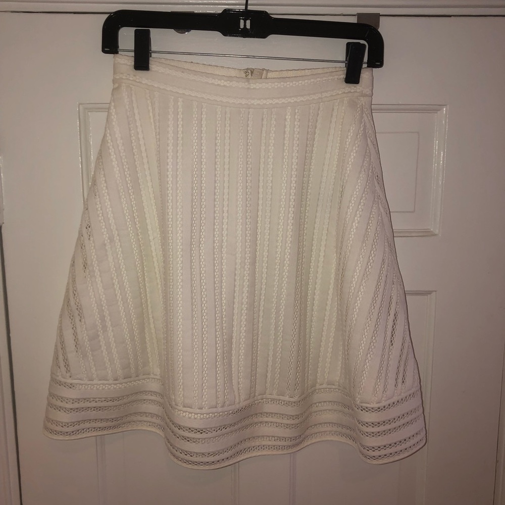 Classic J.Crew White Skirt with beautiful detailing